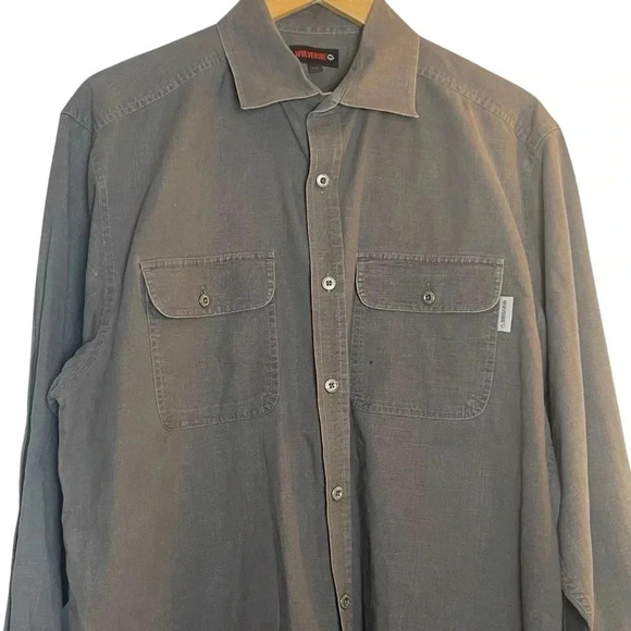Wolverine Men’s Gray Button Up Long Sleeved Work Shirt Large Pockets Outdoor - Picture 1 of 11